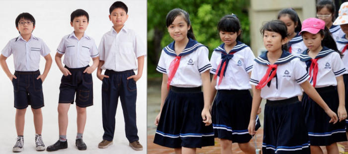 Đồng phục học sinh thường có những nét tương đồng về kiểu dáng, màu sắc và thiết kế. 